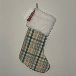 Plaid Christmas Stocking with White Fur Cuff